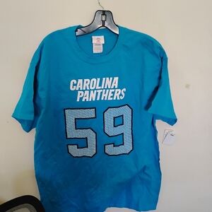 Luke Kuechly Blue Shirt NFL Team Apparel Players #59 Carolina Panthers SZ:L NWT